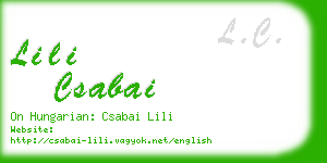 lili csabai business card